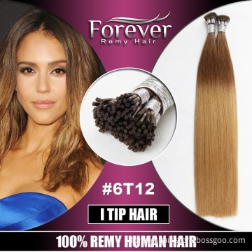 Forever high quality Full cutical cheap 8 to 30 inch 100 Brazilian remy human ombre i tip hair extension for cheap